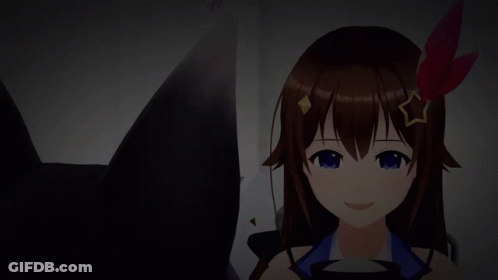 A Girl With A Star On Her Head Is Smiling GIF