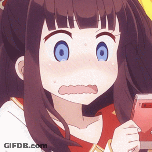 A Girl With A Surprised Look On Her Face Holding A Cell Phone GIF