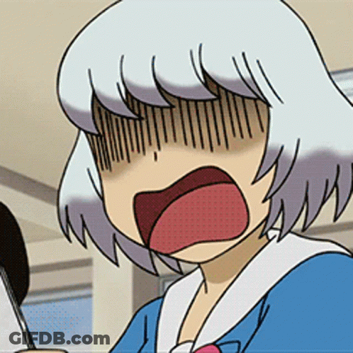 A Girl With A Surprised Look On Her Face Is Holding A Pen GIF