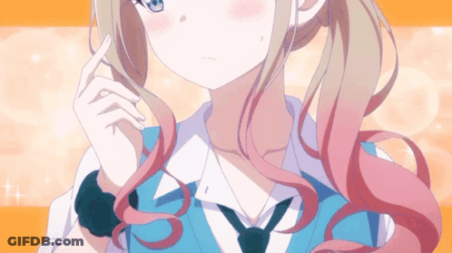 A Girl With Blonde Hair And Pink Highlights Is Wearing A Tie GIF