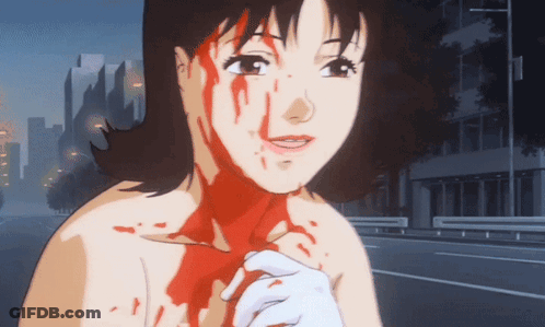 A Girl With Blood Coming Out Of Her Face GIF