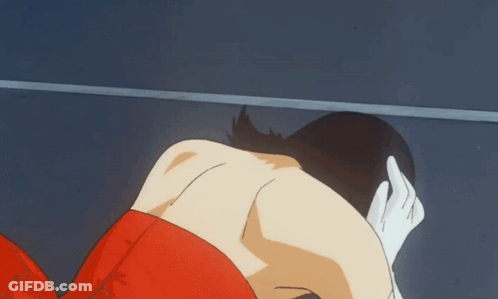 A Girl With Blood On Her Face And A White Glove GIF