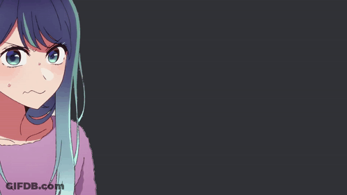 A Girl With Blue Hair And A Purple Sweater Says Literally Me GIF