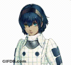 Girl With Blue Hair And Green Eyes Wearing White Jacket GIF