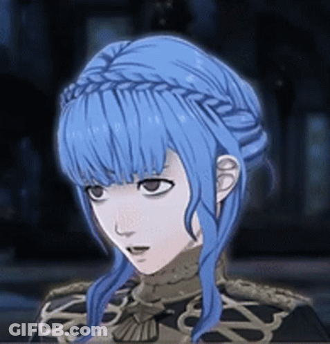 A Girl With Blue Hair Is Wearing A Braided Hairstyle GIF
