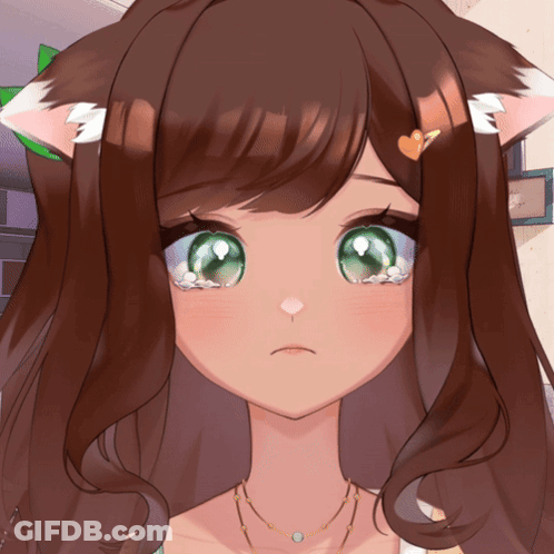 A Girl With Brown Hair And Green Eyes Has A Heart On Her Hair Clip GIF