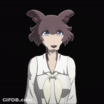 A Girl With Bunny Ears Is Wearing A White Shirt And A White Tie GIF
