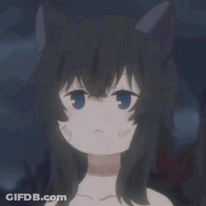 A Girl With Cat Ears Is Making A Funny Face . GIF