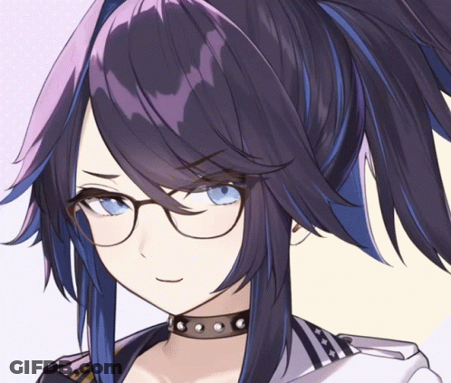A Girl With Glasses And A Choker Looks Angry GIF