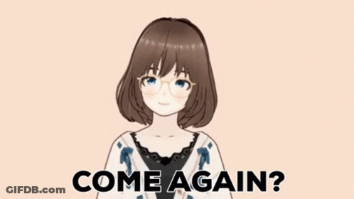 A Girl With Glasses Is Smiling And Says Come Again ? GIF