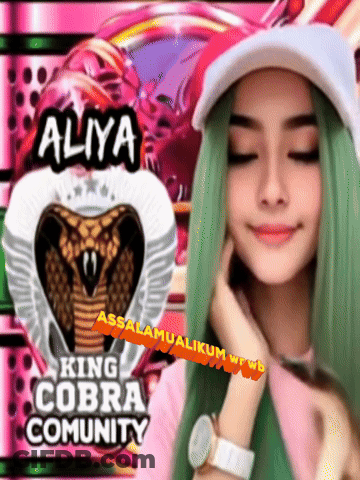 A Girl With Green Hair And A King Cobra Community Logo GIF