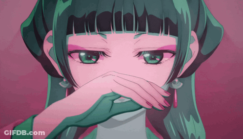 Girl With Green Hair Covering Face GIF