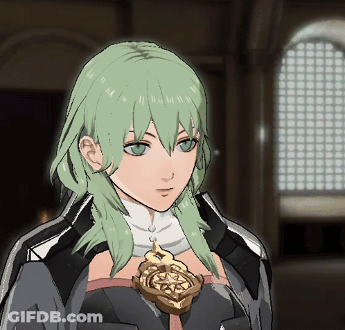 A Girl With Green Hair Is Wearing A Black Jacket GIF