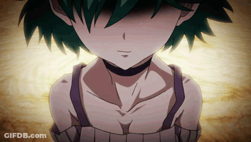 A Girl With Green Hair Is Wearing A Choker GIF