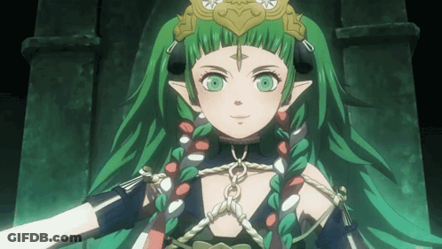 A Girl With Green Hair Is Wearing A Crown GIF