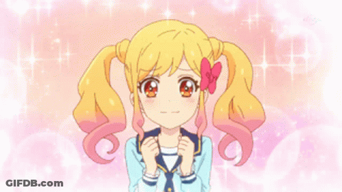 A Girl With Heart Shaped Eyes Is Smiling GIF