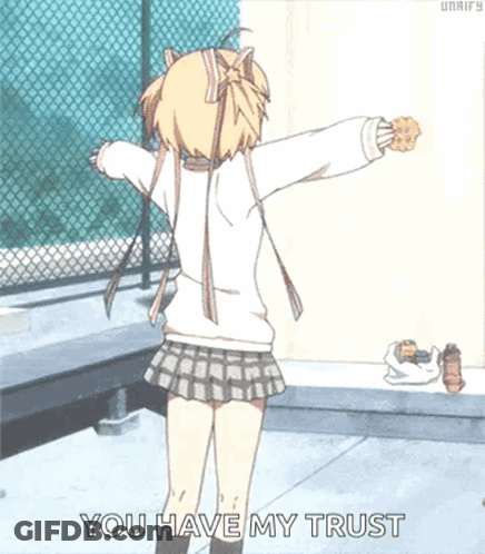 Girl Holding Cookie Says You Have My Trust GIF