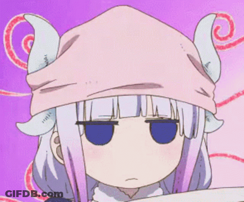 A Girl With Horns And A Pink Hat Is Making A Funny Face GIF
