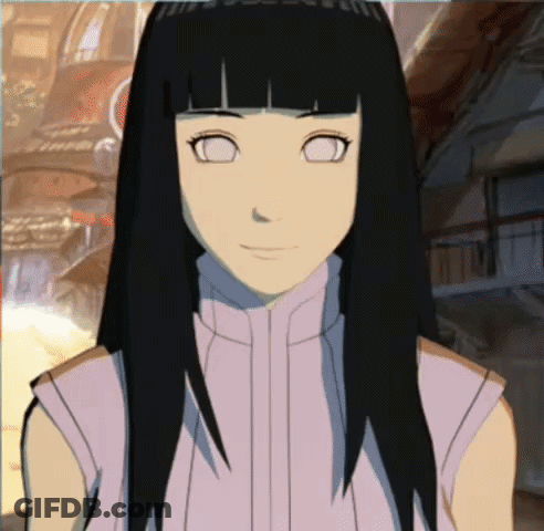 A Girl With Long Black Hair Is Wearing A Purple Vest GIF