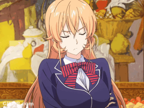 A Girl With Long Blonde Hair And A Red And White Striped Tie GIF