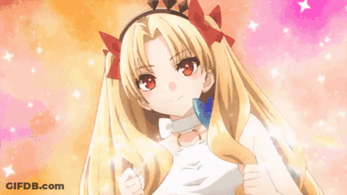 A Girl With Long Blonde Hair And Red Eyes Is Wearing A Tiara GIF
