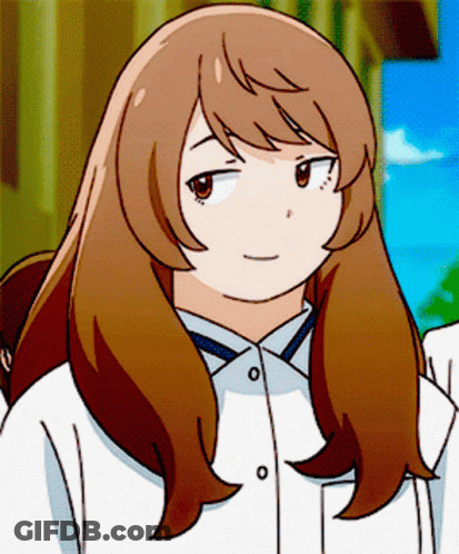 A Girl With Long Brown Hair Is Wearing A White Shirt With Buttons GIF