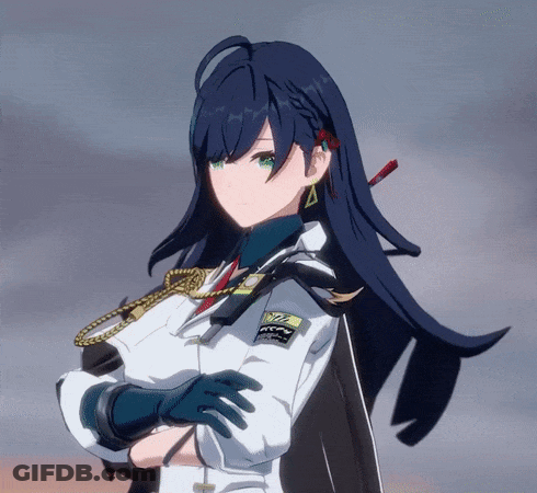A Girl With Long Dark Hair Is Wearing A White Jacket With A Patch On It That Says ' Rcsv ' GIF