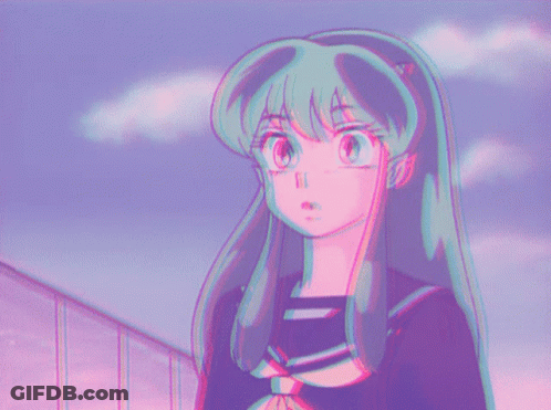 A Girl With Long Green Hair Is Wearing A Sailor Uniform GIF