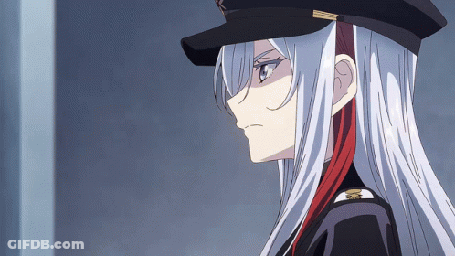 A Girl With Long White Hair Wearing A Hat GIF