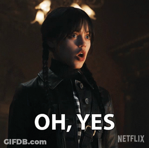 A Girl With Pigtails And A Black Jacket Says " Oh Yes " GIF