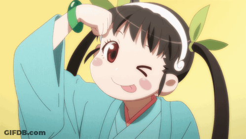 A Girl With Pigtails And A Green Bracelet On Her Wrist Is Making A Funny Face GIF