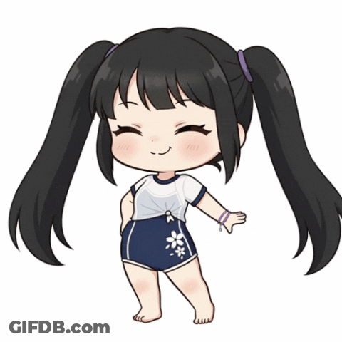 A Girl With Pigtails Is Holding A Gun In Her Hand GIF