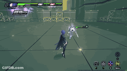 A Girl With Pink Hair And A Star On Her Head Is Blowing A Feather GIF