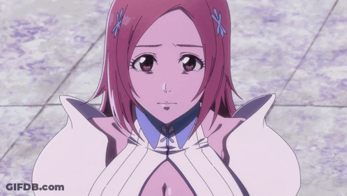 A Girl With Pink Hair And A White Shirt Has A Surprised Expression On Her Face GIF