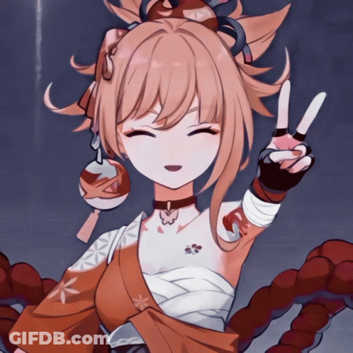 A Girl With Pink Hair And Bandages On Her Arm Giving A Peace Sign GIF