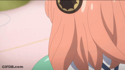 A Girl With Pink Hair Has Just One Second Written On Her Face GIF