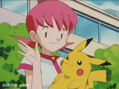 A Girl With Pink Hair Holds A Yellow Pikachu In Her Arms GIF