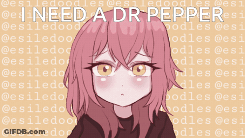 A Girl With Pink Hair Is Crying With The Words I Need A Dr Pepper Above Her GIF