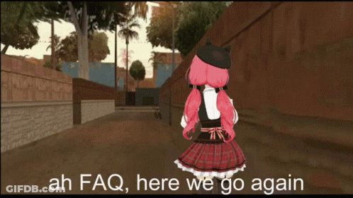 A Girl With Pink Hair Is Walking Down A Street With The Words Ah Faq Here We Go Again Behind Her GIF