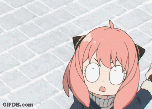 A Girl With Pink Hair Making A Surprised Face While A Person Holds Her Hand GIF
