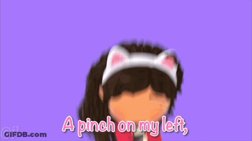 A Girl With Purple Hair And Cat Ears Is Laying On The Ground With The Word Galaxy Behind Her GIF