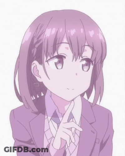 A Girl With Purple Hair Is Wearing A Purple Suit And Tie GIF