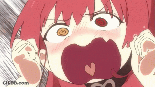 A Girl With Red Hair Has A Heart On Her Chest GIF