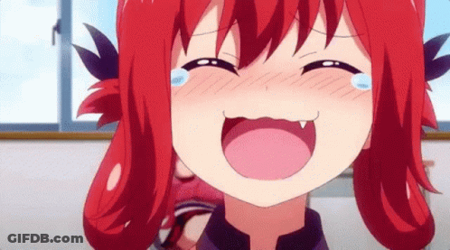 A Girl With Red Hair Is Crying With Her Mouth Open And Tears Coming Out Of Her Eyes . GIF