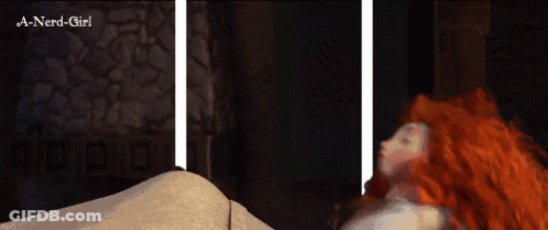 A Girl With Red Hair Is Laying On A Bed With A Nerd Girl Written In The Corner GIF