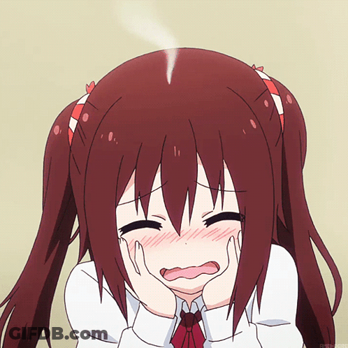 A Girl With Red Hair Is Making A Face With Her Hands On Her Face GIF