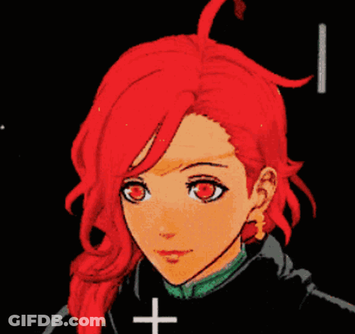 A Girl With Red Hair Is Reading A Book While Holding A Cup GIF