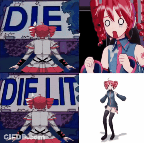 Girl With Red Hair And Die Lit Sign GIF