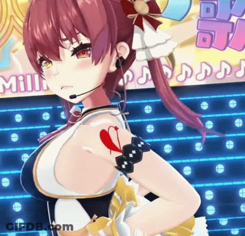 A Girl With Red Hair Is Standing In Front Of A Sign That Says " Milli " GIF