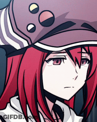 A Girl With Red Hair Is Wearing A Baseball Cap GIF